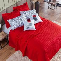 Kit Colcha Matelassê Percal 300 Fios Basic King 07 Peças 100% Poliéster - Vermelho Lady - 2