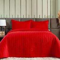 Kit Colcha Matelassê Percal 300 Fios Basic King 07 Peças 100% Poliéster - Vermelho Lady - 3