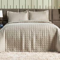 Kit Colcha Matelassê Percal 300 Fios Basic Queen 07 Peças 100% Poliéster - Bege Moon - 3