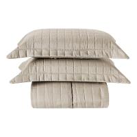 Kit Colcha Matelassê Percal 300 Fios Basic Queen 07 Peças 100% Poliéster - Bege Moon - 4