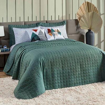 Kit Colcha Matelassê Percal 300 Fios Basic King 07 Peças 100% Poliéster - Verde Mountains