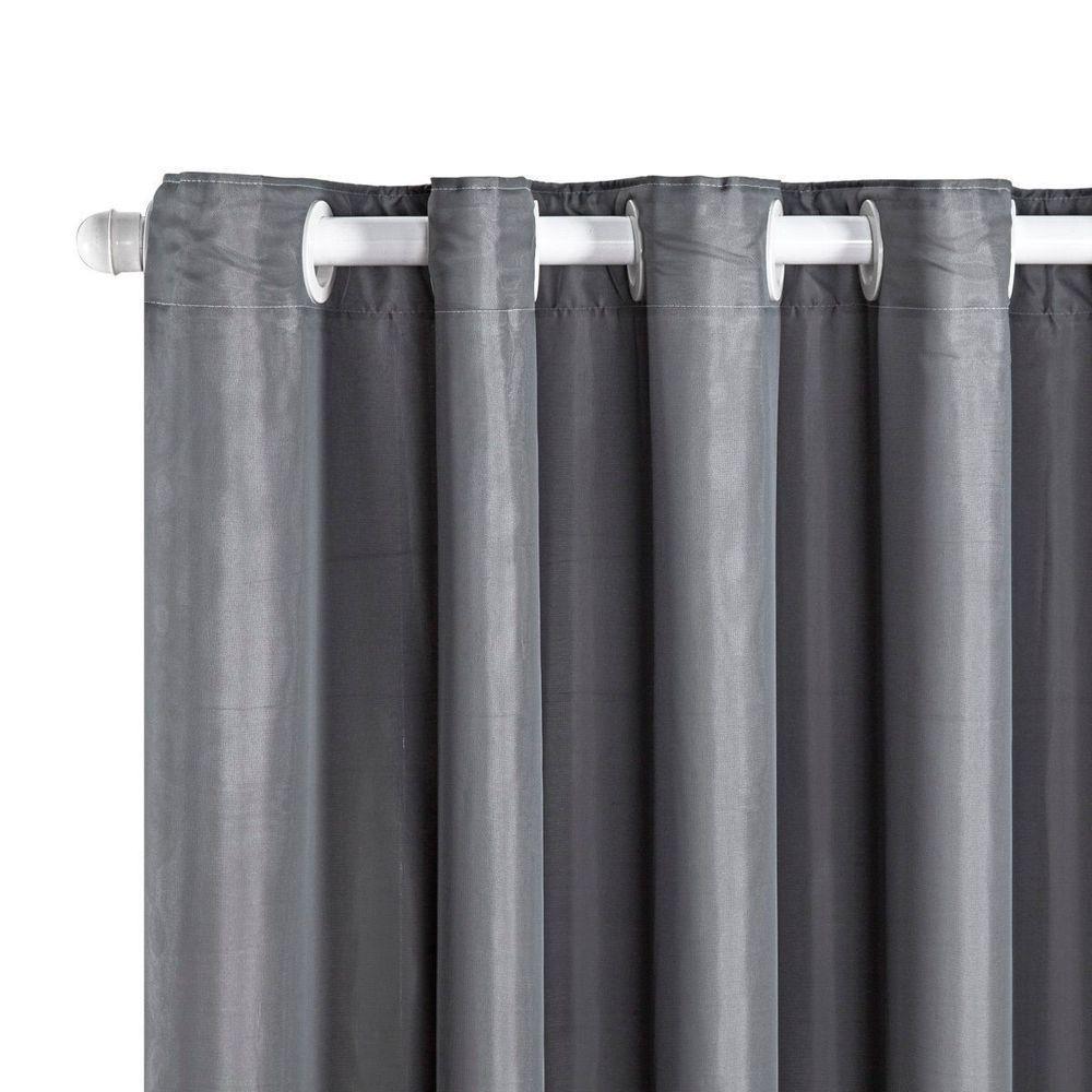 Cortina Dual Forro Microfibra C/ Voil Liso 2,70m X 2,30m 100% Poliéster - Cinza - 3