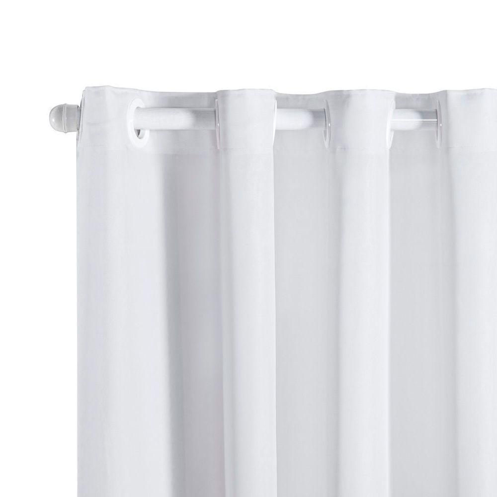 Cortina Dual Forro Microfibra C/ Voil Liso 2,70m X 2,30m 100% Poliéster - Branco - 3