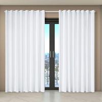 Cortina Dual Forro Microfibra C/ Voil Liso 2,70m X 2,30m 100% Poliéster - Branco - 2