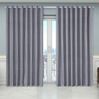 Cortina Dual Forro Microfibra C/ Voil Xadrez 5,60m X 2,70m 100% Poliéster - Cinza - 6