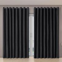 Cortina Tecido Blecaute Com Voil Gaze De Linho 5,60m X 2,70m 100% Poliéster - Preto - 2
