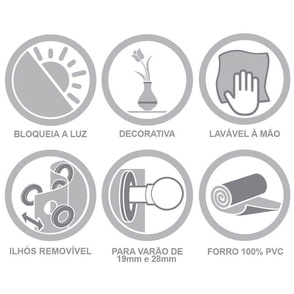 Cortina Blackout Voil Liso 2,80m X 2,30m Voil 100% Poliéster/forro 100% Pvc - Preta - 4