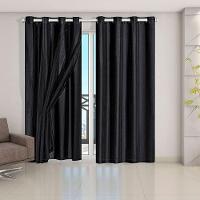 Cortina Blackout Voil Liso 2,80m X 2,30m Voil 100% Poliéster/forro 100% Pvc - Preta - 1