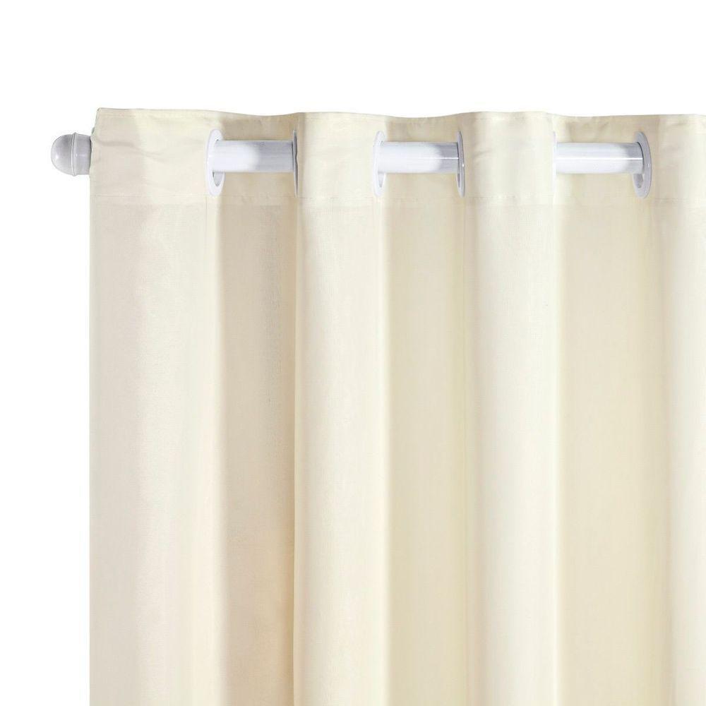 Cortina Dual Forro Microfibra C/ Voil Liso 5,60m X 2,70m 100% Poliéster - Bege - 5