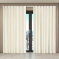 Cortina Dual Forro Microfibra C/ Voil Liso 5,60m X 2,70m 100% Poliéster - Bege