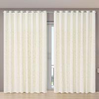 Cortina Dual Microfibra Voil Gaze Bordado 5,60m X 2,70m 100% Poliéster - Leaves Bege - 2