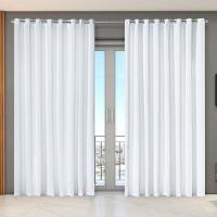 Cortina Dual Microfibra Voil Gaze Belga 2,70m X 2,30m 100% Poliéster - Branco - 3