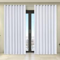Cortina Tecido Blecaute Com Voil Liso 2,70m X 2,30m 100% Poliéster 100% Poliéster - Branco - 2