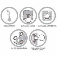 Cortina Dual Forro Microfibra C/ Voil Xadrez 5,60m X 2,70m 100% Poliéster - Branco - 5