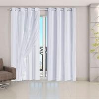Cortina Blackout Voil Liso 2,80m X 2,30m Voil 100% Poliéster/forro 100% Pvc - Branca - 1