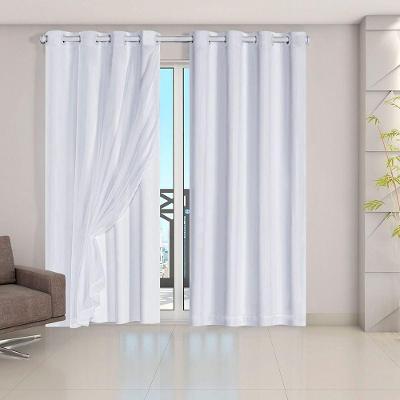 Cortina Blackout Voil Liso 2,80m X 2,80m Voil 100% Poliéster/forro 100% Pvc - Branca