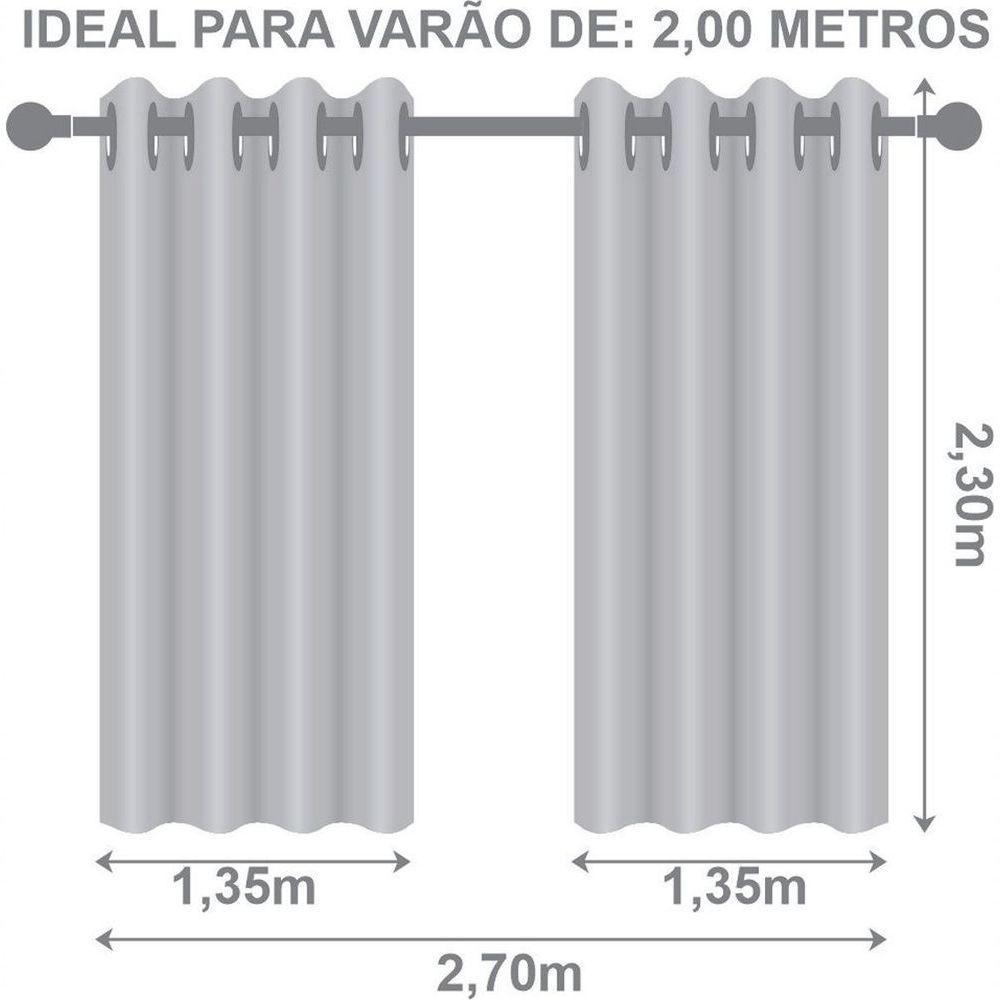Cortina Blackout Tecido Prime 80% Corta Luz 2,70m X 2,30m 100% Poliéster - Branco Gelo - 4