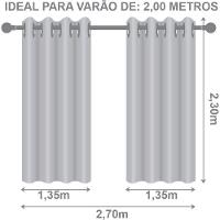 Cortina Blackout Tecido Prime 80% Corta Luz 2,70m X 2,30m 100% Poliéster - Branco Gelo - 4