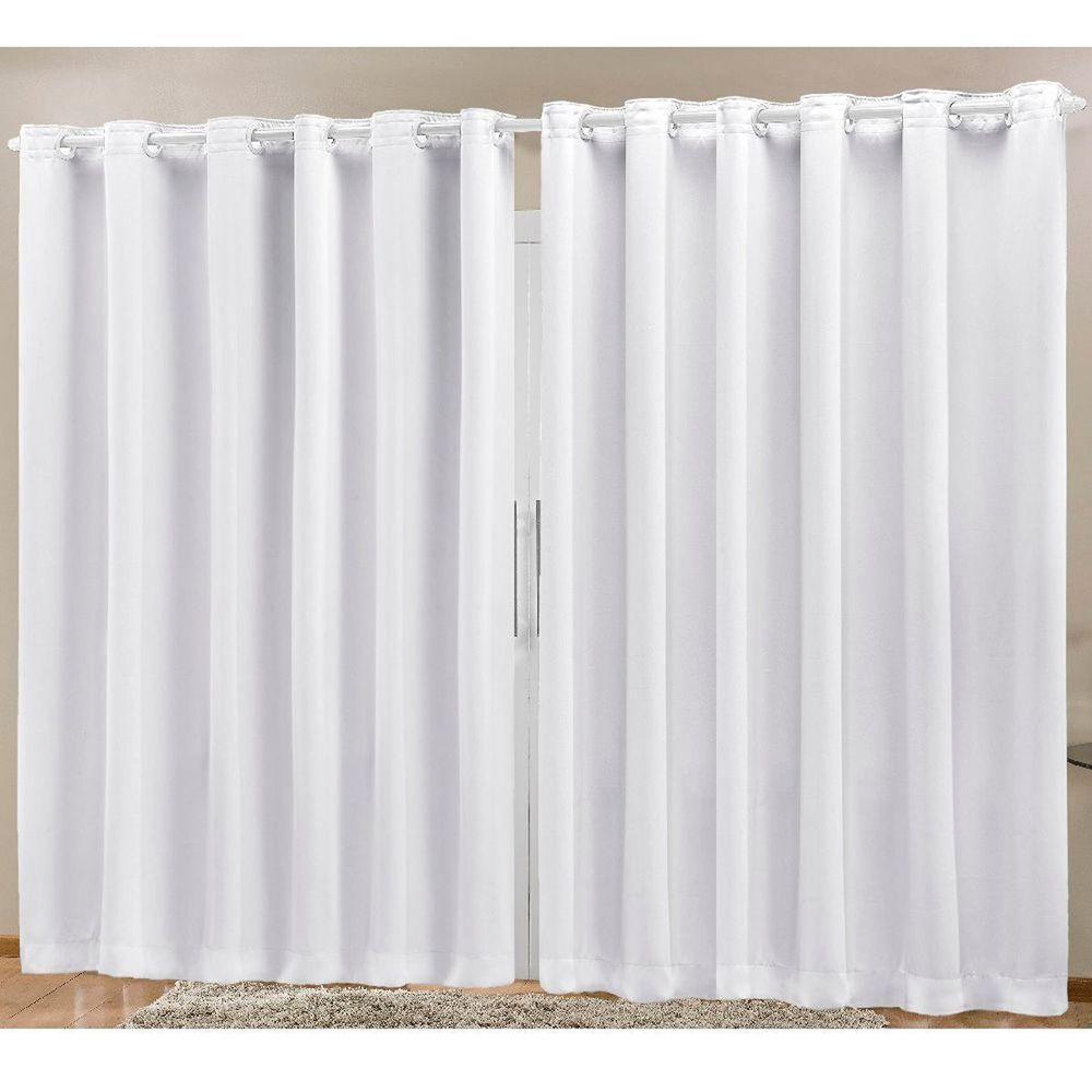 Cortina Blackout Tecido Prime 80% Corta Luz 3,00m X 2,70m 100% Poliéster - Branco Gelo - 2