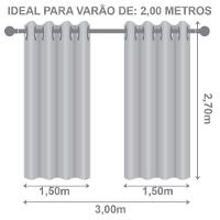 Cortina Blackout Tecido Prime 80% Corta Luz 3,00m X 2,70m 100% Poliéster - Branco Gelo - 4