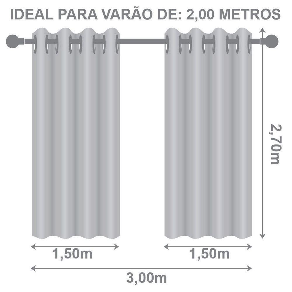 Cortina Blackout Tecido Prime 80% Corta Luz 3,00m X 2,70m 100% Poliéster - Bege - 4