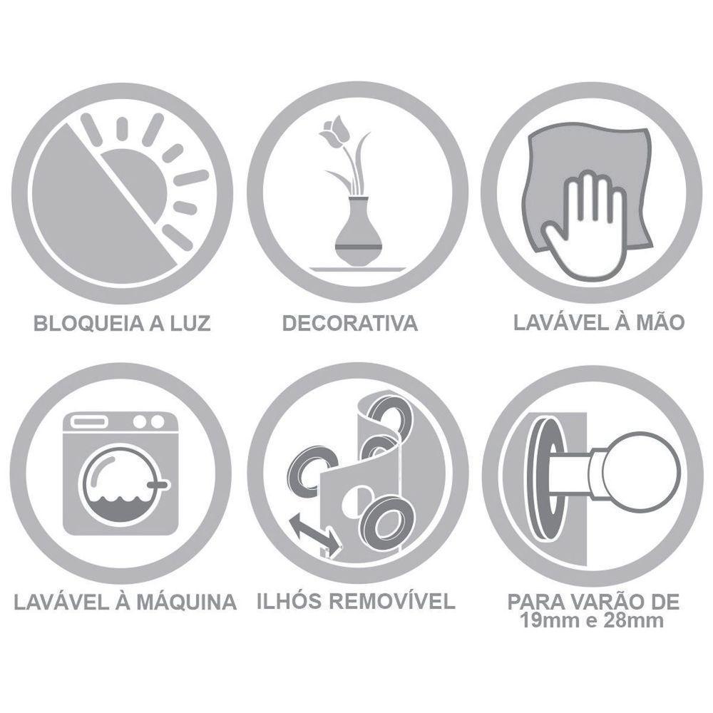 Cortina Blackout Tecido Prime 80% Corta Luz 2,70m X 2,30m 100% Poliéster - Preto - 3