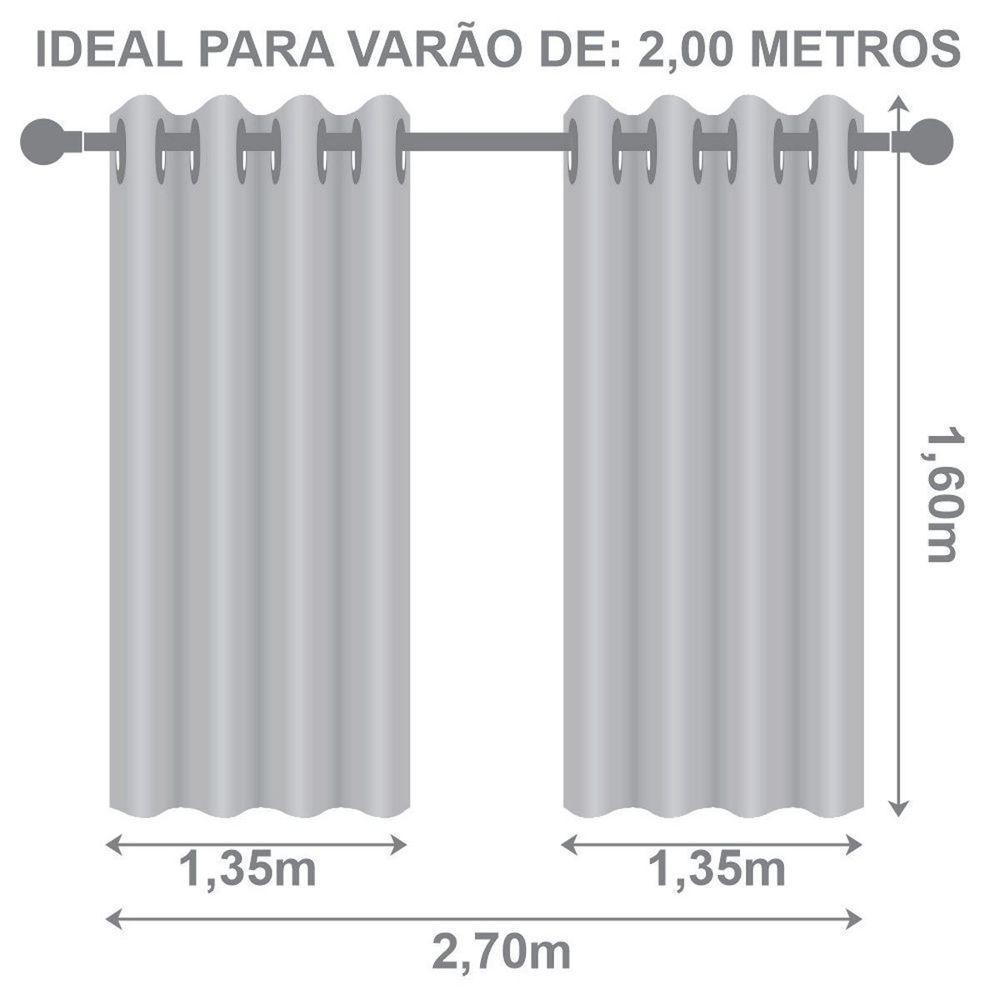 Cortina Blackout Tecido Prime 80% Corta Luz 2,70m X 1,60m 100% Poliéster - Marrom - 4