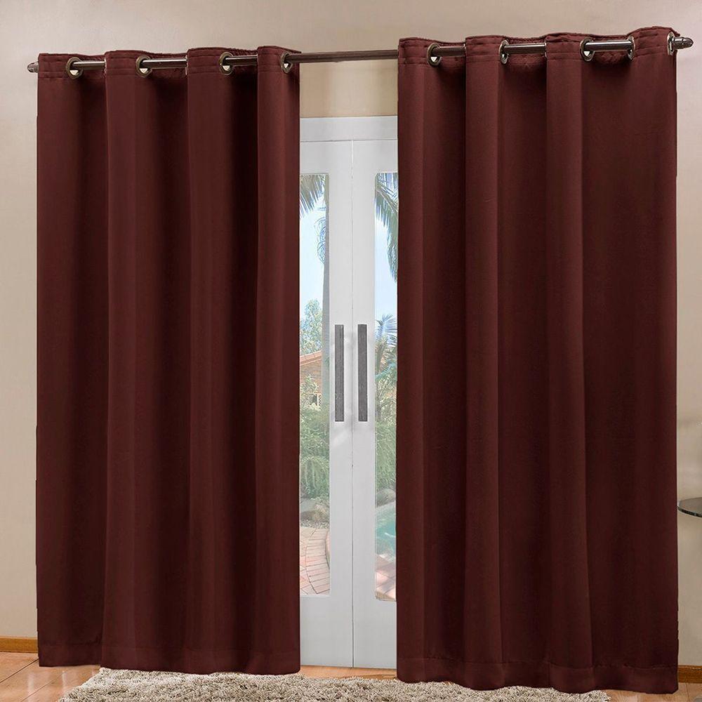 Cortina Blackout Tecido Prime 80% Corta Luz 2,70m X 2,30m 100% Poliéster - Marrom - 2