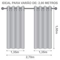 Cortina Blackout Tecido Prime 80% Corta Luz 2,70m X 1,60m 100% Poliéster - Bege - 4