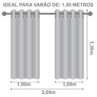 Cortina Blackout Tecido Prime 80% Corta Luz 2,00m X 1,30m 100% Poliéster - Preto - 4