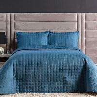 Kit Colcha Matelassê Percal 300 Fios Basic Casal 07 Peças 100% Poliéster - Azul Butterfly - 3