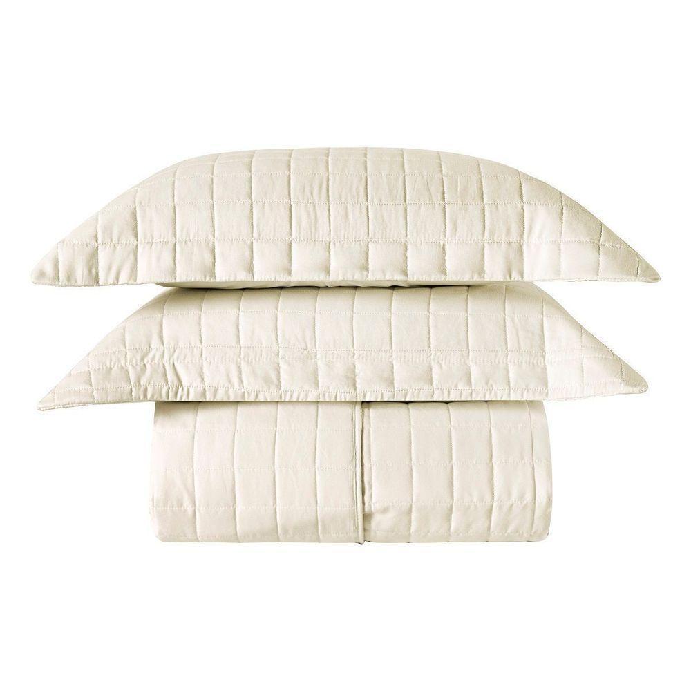 Kit Colcha Matelassê Percal 300 Fios Basic Casal 07 Peças 100% Poliéster - Marfim Jaquar - 2