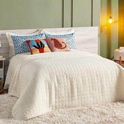 Kit Colcha Matelassê Percal 300 Fios Basic Queen 07 Peças 100% Poliéster - Marfim Jaquar