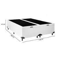 Cama Baú Casal 138 Bipartido Tecido Sintético Branco Com Colchão De Espuma Tokio D33 Bege - 3