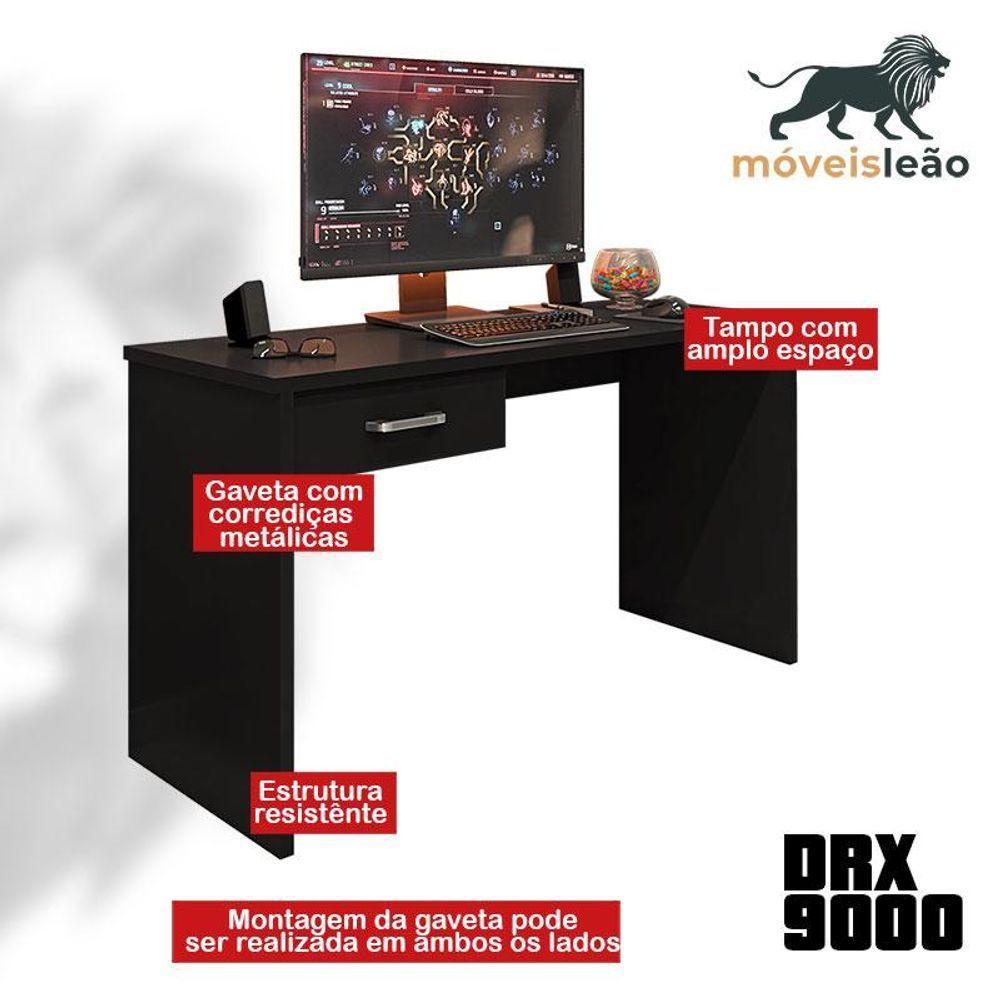 Mesa Para Computador Gamer New Drx 9000 Preto Trama - Móveis Leão - 2