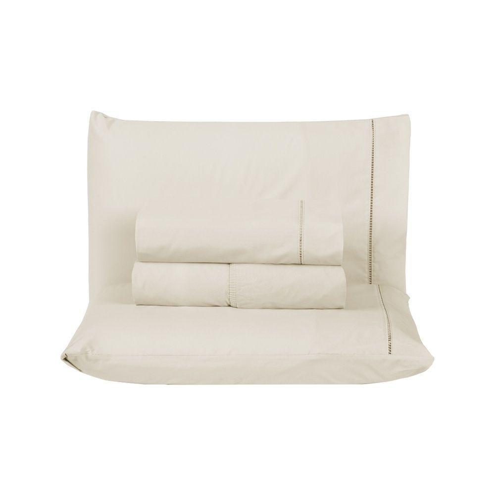 Jogo De Cama Premier Casal 04 Peças Hipercal 200 Fios 80% Algodão, 20% Poliéster - Palha - 1