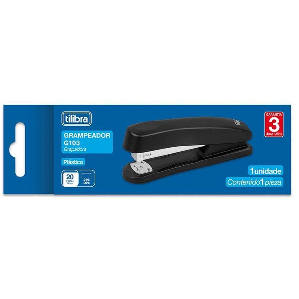 Grampeador G103 De Mesa 20 Folhas Preto - Tilibra - 1