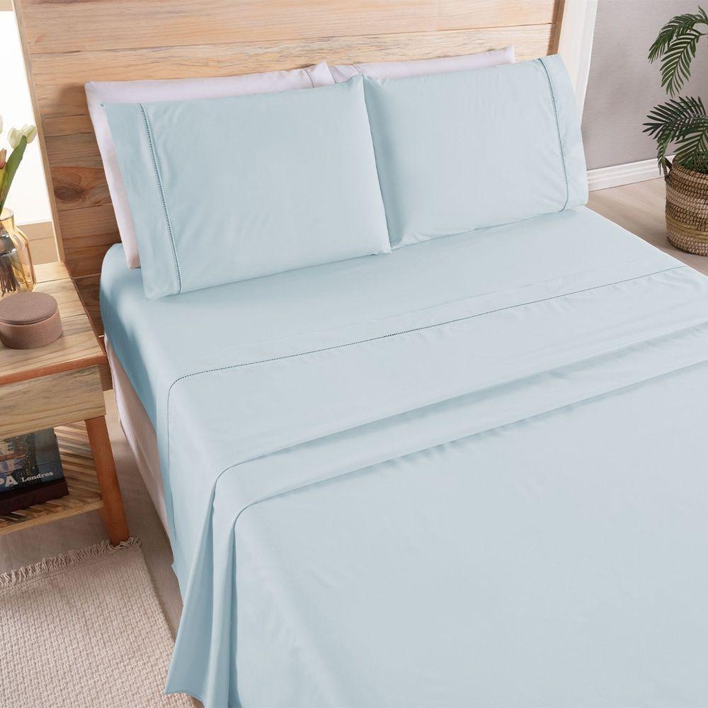 Kit Cobre Leito + Jogo De Cama Premier King 7 Peças Hipercal 200 Fios 80% Algodão, 20% Poliéster - Azul - 6