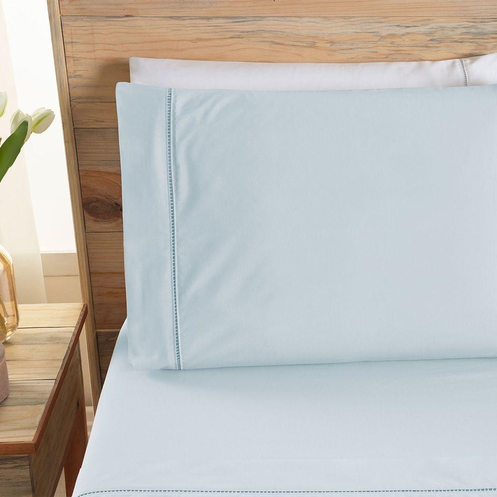 Kit Cobre Leito + Jogo De Cama Premier King 7 Peças Hipercal 200 Fios 80% Algodão, 20% Poliéster - Azul - 7