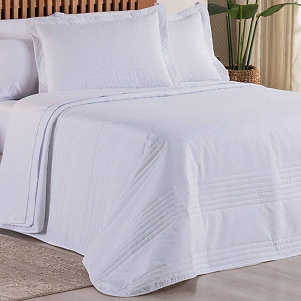 Kit Cobre Leito + Jogo De Cama Premier Casal 7 Peças Hipercal 200 Fios 80% Algodão, 20% Poliéster - Branco - 3