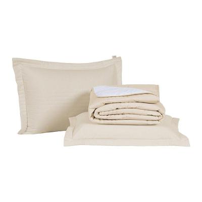 Kit Cobre Leito Premier Queen 3 Peças Hipercal 200 Fios 80% Algodão, 20% Poliéster - Bege