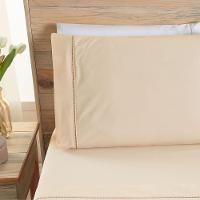 Kit Cobre Leito + Jogo De Cama Premier Queen 7 Peças Hipercal 200 Fios 80% Algodão, 20% Poliéster - Bege - 8