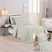 Kit Cobre Leito + Jogo De Cama Premier Solteiro 5 Peças Hipercal 200 Fios 80% Algodão, 20% Poliéster - Caqui - 1