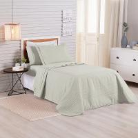 Kit Cobre Leito + Jogo De Cama Premier Solteiro 5 Peças Hipercal 200 Fios 80% Algodão, 20% Poliéster - Caqui - 3