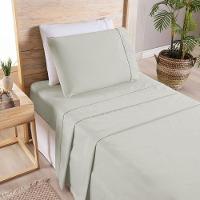 Kit Cobre Leito + Jogo De Cama Premier Solteiro 5 Peças Hipercal 200 Fios 80% Algodão, 20% Poliéster - Caqui - 5