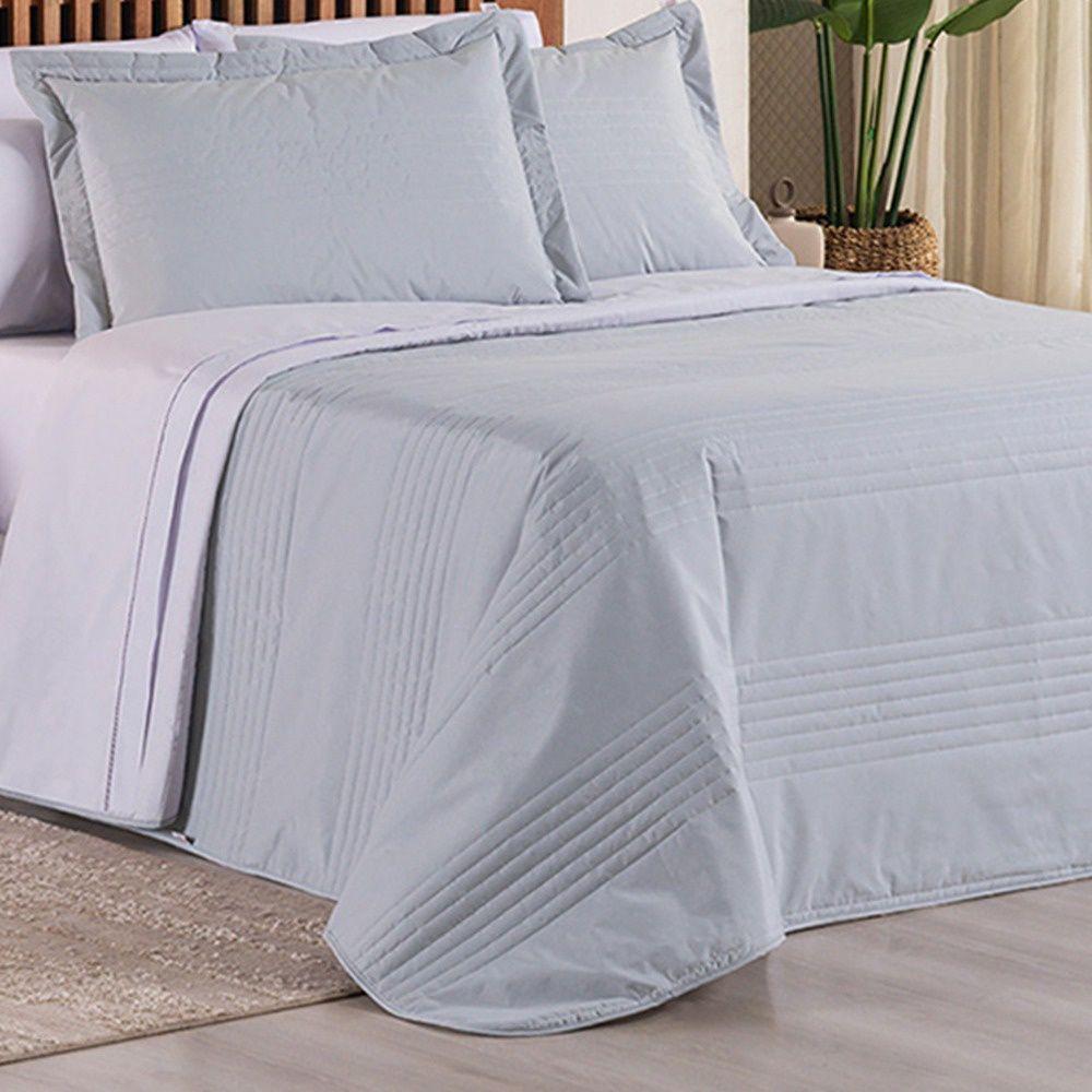 Kit Cobre Leito + Jogo De Cama Premier King 7 Peças Hipercal 200 Fios 80% Algodão, 20% Poliéster - Cinza - 3