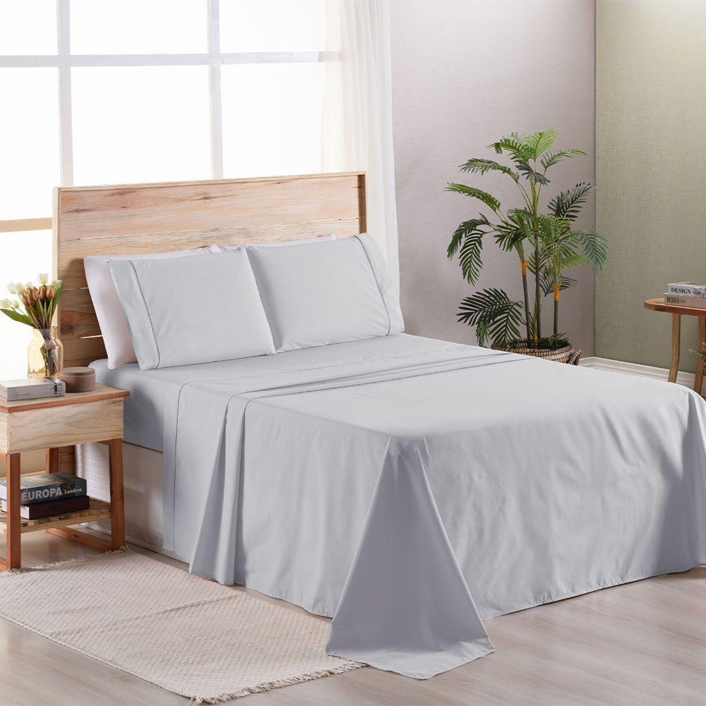 Kit Cobre Leito + Jogo De Cama Premier King 7 Peças Hipercal 200 Fios 80% Algodão, 20% Poliéster - Cinza - 6