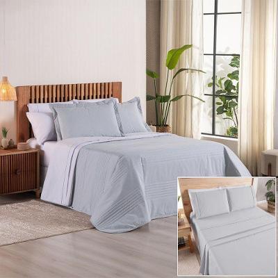 Kit Cobre Leito + Jogo De Cama Premier King 7 Peças Hipercal 200 Fios 80% Algodão, 20% Poliéster - Cinza
