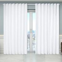 Cortina Dual Forro Microfibra C/ Voil Xadrez 4,00m X 2,70m 100% Poliéster - Branco - 2