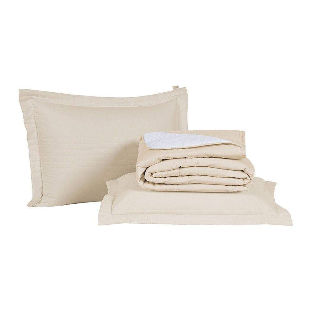 Kit Cobre Leito + Jogo De Cama Premier King 7 Peças Hipercal 200 Fios 80% Algodão, 20% Poliéster - Bege - 2